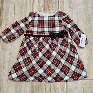Plaid Dress With Velvet Bow